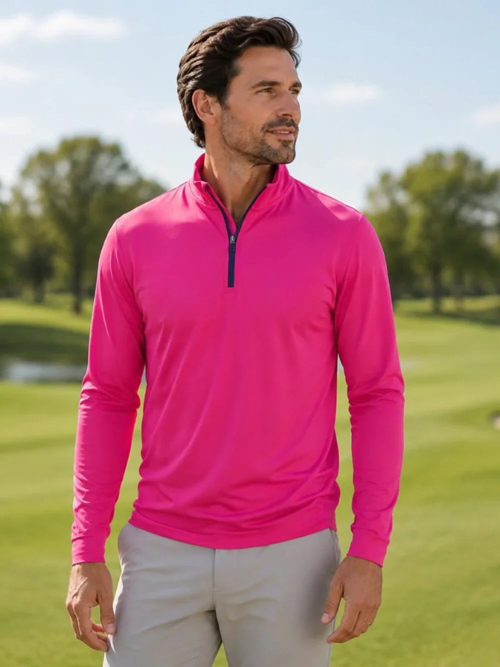 Polo Ralph Lauren Golf Pullover Mens XL Pink Performance 1/4 Zip Athletic Sport